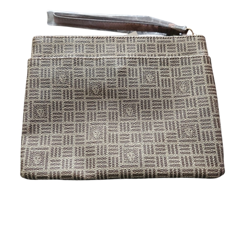 Anne Klein Tile Lion Logo Wristlet Pouch Clutch 8.5"x7" - NWT - Picture 2 of 4